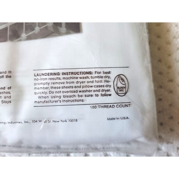 VTG NOS Springmaid Wondercale No Iron Percale CREAM WHITE QUEEN FLAT Bed Sheet - Picture 3 of 4